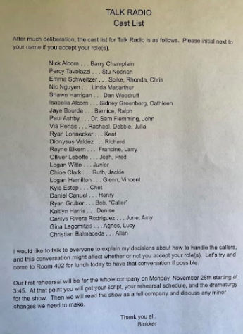 cast list for school play CHHS