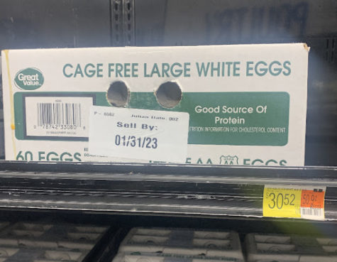 Sixty count eggs at Walmart, that were previously sold for $13, currently priced at $30.
