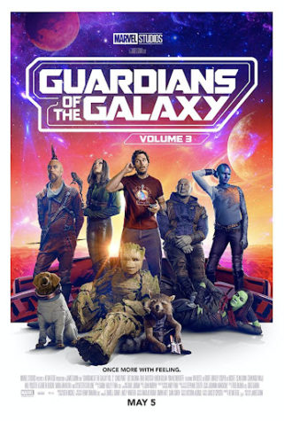 Official Guardians of the Galaxy Vol. 3 poster with cast line-up