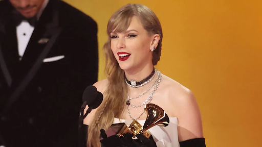 Taylor Swift announces her brand new album, “The Tortured Poets Department,” while accepting her thirteenth Grammy for “Best Pop Vocal Album” for her tenth album, “Midnights.”