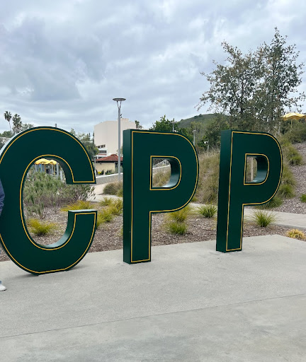 Picture of the CPP Logo at front of the school (Jayce Lay)