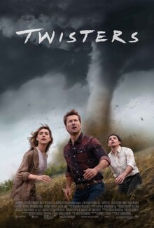 Twisters Movie Poster (Actors Left to Right: Daisy Edgar-Jones, Glen Powell, Anthony Ramos) (IMDb)