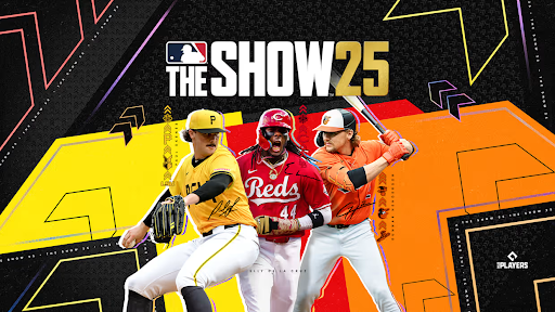 Cover Athletes and Art for MLB The Show 25 (left to right Paul Skenes, Elly De La Cruz, Gunnar Henderson) (Sony and San Diego Studios)