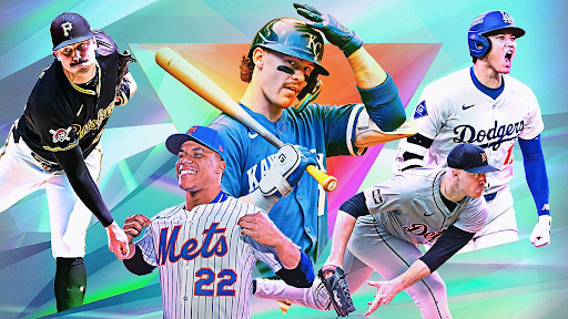 5 of the top 25 Players to draft this season for fantasy baseball (left ro right: Paul Skenes, Juan Soto, Bobby Witt Jr., Tarik Skubal, Shohei Ohtani) (ESPN)