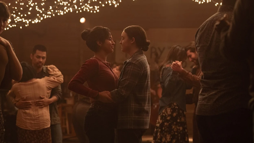Characters Ellie (Right, portrayed by Bella Ramsey) and Dina (Left, portrayed by Isabela Merced) sharing a dance together. Finding romance in a world where hatred spreads quicker than being infected.